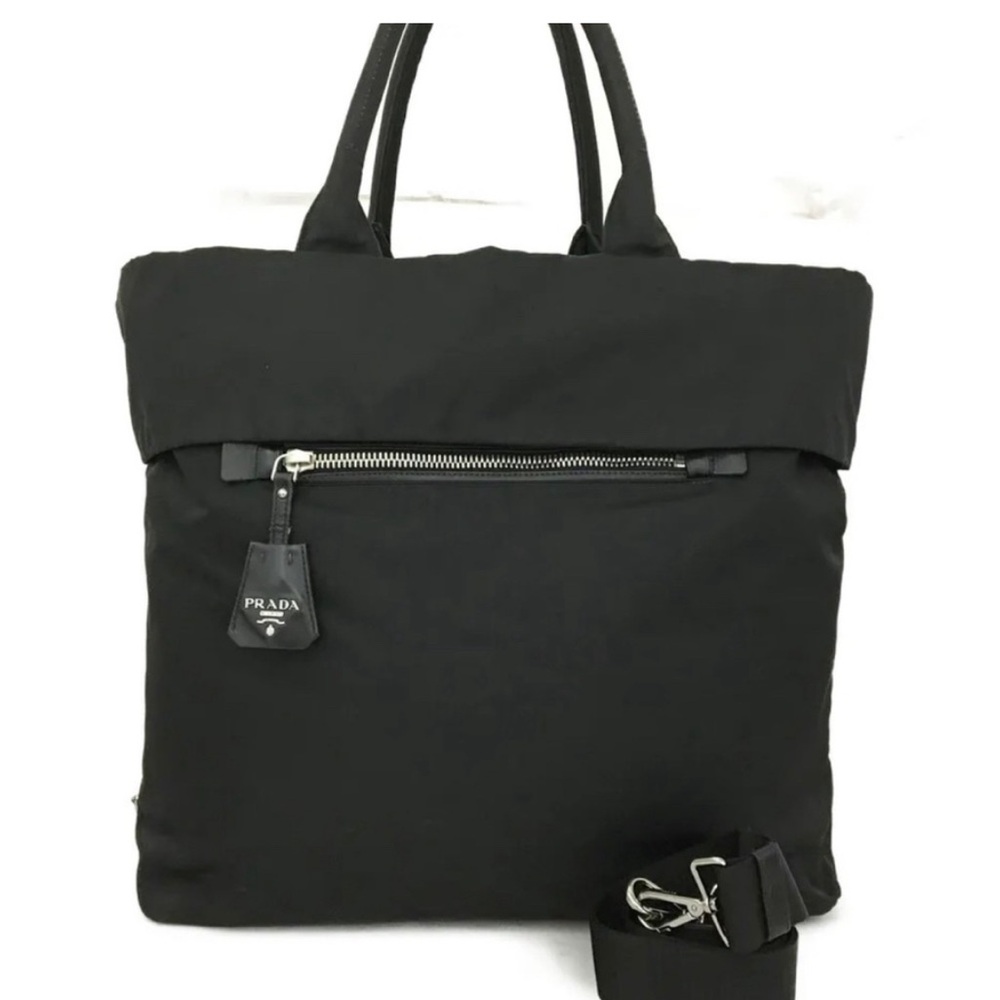 Prada Bomber 2WAY reversible Large Tote Bag With Removable Prada Strap